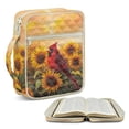 thumbnail image 1 of ZUXONGSY Cardinal Sunflower Print Bible Cover for Women Portable Bible Protective Carrier Lightweight Christian Tote Bag with Handle Handbag for Study, 1 of 7
