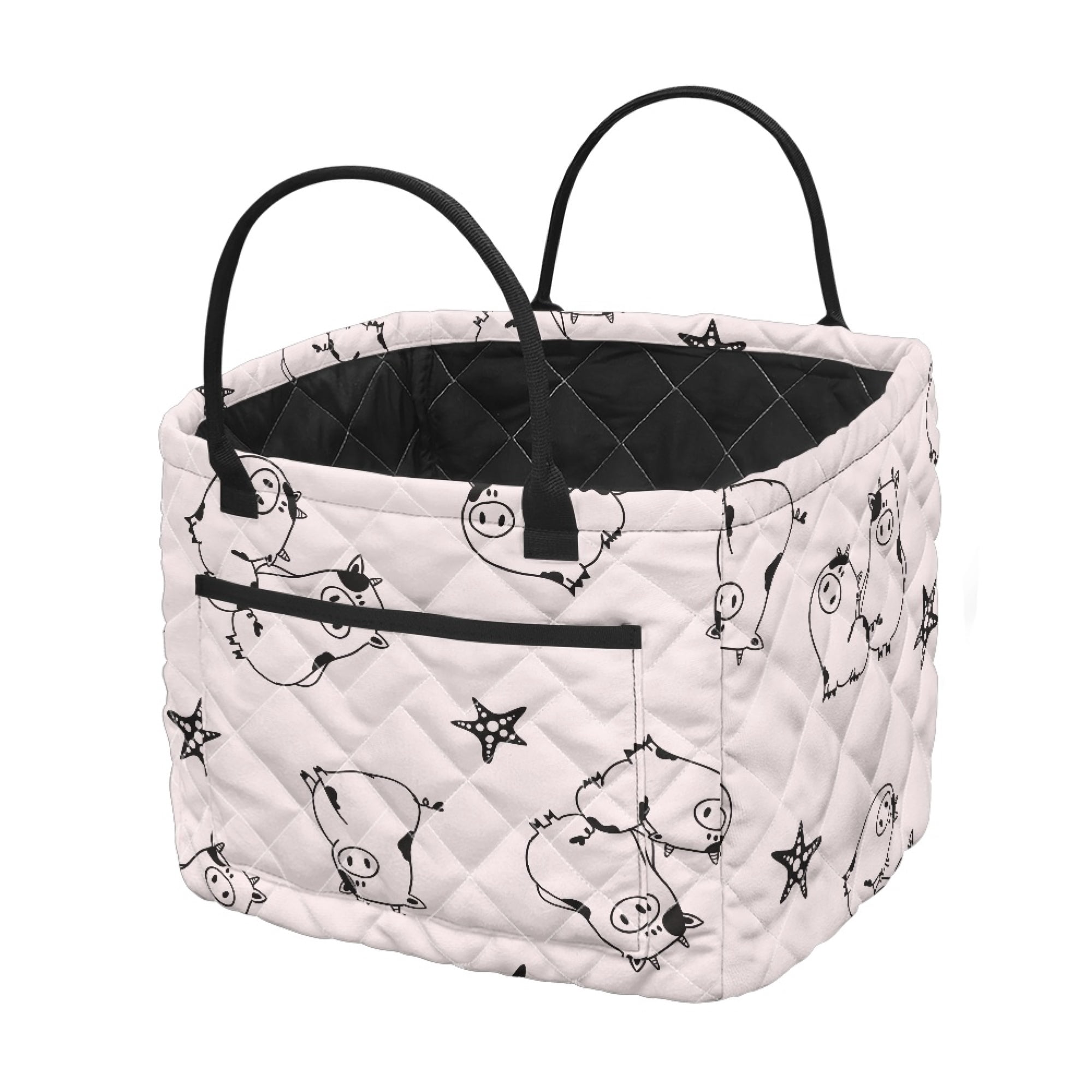 ZUXONGSY Cartoon Cow Stars Pattern Polyester Quilted Storage Basket ...