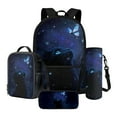 thumbnail image 1 of ZUXONGSY Cat Butterfly Galaxy Print 4Pcs Backpack Set for Girls Boys Bookbag Set Primary School Daypack Elementary Students Knapsack with Lunch Box Pencil Case and Water Bottle Holder, 1 of 6