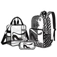thumbnail image 1 of ZUXONGSY Cat Daisy Print Clear Backpack 3 Piece Set for School, Transparent Bookbag with Mesh Pockets, Lightweight Clear Backpack for Student Daily Use, 1 of 5