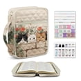 thumbnail image 1 of ZUXONGSY Cat Pansy Print Bible Case for Women Quilted Bible Cover Sturdy Scripture Bag with Bookmarks & Pen Slots Carrying Book Case for Study, Gift, 1 of 7