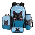 thumbnail image 1 of ZUXONGSY Cat Paw Bone Print 4 Pieces Kid Backpack Bookbag Sets with Lunch Bag Pencil Case and Water Bottle Holder School Bag Travel Daypack Preschool Elementary Bookbag Back to School Supplies, 1 of 6