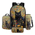 thumbnail image 1 of ZUXONGSY Cat Poppy Flower Print Boys Girls Backpack Cool Book Bag for Primary School Children 4 Piece School Bag Set with Rucksack Lunch Box Pencil Case Water Cup Sleeve, 1 of 6