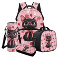 thumbnail image 1 of ZUXONGSY Cat Strawberry Daisy Flower Print School Bookbag Set of 4 for Boys Girls, Durable Kids Backpack with Insulated Lunch Box Pencil Case and Water Bottle Holder, Large Kids Schoolbag Book Bag, 1 of 6