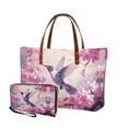 thumbnail image 1 of ZUXONGSY Cherry Blossom Hummingbird Print Purse and Wallet Set of 2 for Women Portable Satchel Handbags Large Capacity Shoulder Bag Work Bag Money Organizers for Outings Shopping, 1 of 5
