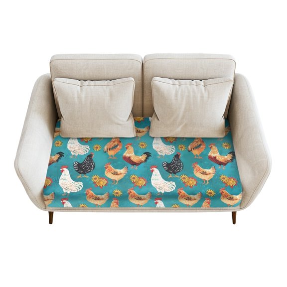 ZUXONGSY Chicken Flower Couch Cushion Cover Sofa Seat Cushion Slipcovers Individual Couch Cushion Cover Adjustable Outdoor Cushion Protector Cover for Dining Room 50x27.5x9 in