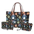 thumbnail image 1 of ZUXONGSY Christmas Cat Gift Print Handbag with Portable Cosmetic Bags Wallet for Women PU Leather Top Handle Satchel Set with Waterproof Makeup Pouch Credit Card Holder Wallet for Business Shopping, 1 of 5