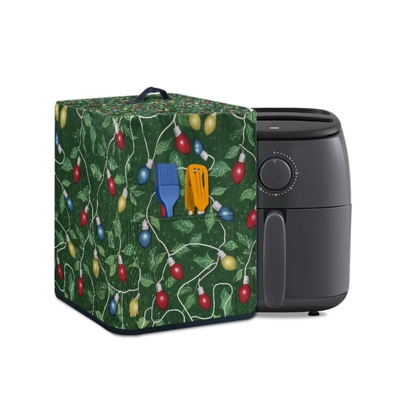 ZUXONGSY Christmas Colored Lights Air Fryer Cover Pressure Cooker Dust Cover with Bottom Edge Exquisite Instant Pot Pressure Cooker Cover Accessories Hand Washable Xmas Decor