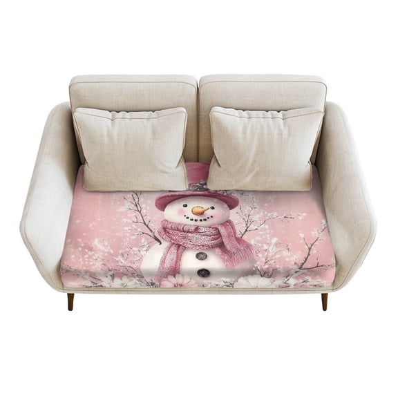 ZUXONGSY Christmas Couch Cushion Cover Snowman Armhair Cushion Slipcover Separate Sofa Seat Cushion Cover Couch Cushion Protector Covers Xmas Soft Seat Decor 50x27.5x9 in