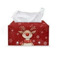 thumbnail image 1 of ZUXONGSY Christmas Deer Tissue Box Cover PU Leather Rectangular Tissue Box Holder with Buckle Decorative Tissue Organizer Stylish Tissue Box Cover Xmas Gifts to Friends Family, 1 of 7