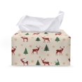 thumbnail image 1 of ZUXONGSY Christmas Deer Tissue Box Cover Tree PU Leather Rectangular Tissue Box with Buckle Customized Printed Tissue Cover Easy to Install Tissue Box Holder for Christmas Decor, 1 of 7