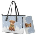 thumbnail image 1 of ZUXONGSY Christmas Highland Cow Print Womens Handbag Wallet Set Leather Satchel Purse Handbag with Wristlet Wallet Top Handle Satchel for Ladies, 1 of 4