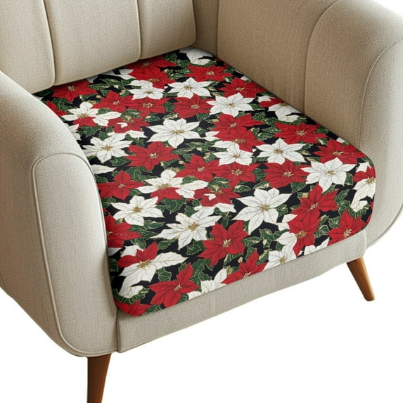 ZUXONGSY Christmas Holly Couch Cushion Cover Sofa Seat Cushion Slipcovers 1 Seater Armchair Cushion Cover Stretch Sofa Seat Sushion Cover Couch Covers Furniture Protector Xmas Decor