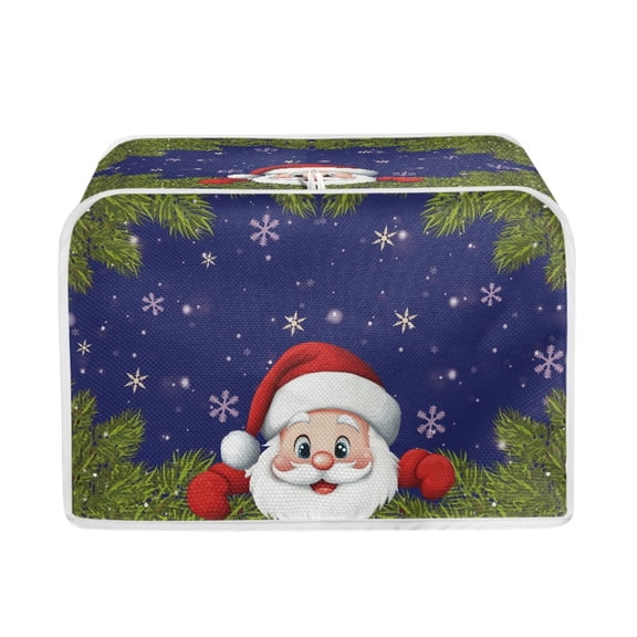ZUXONGSY Christmas Santa Claus Toast Cover 2 Slice Small Bread Maker Oven Cover Wide Slot Kitchen Dust Cover Fits for Most Standard 2 Slice Toasters Home Kitchen Xmas Decor