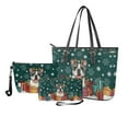 thumbnail image 1 of ZUXONGSY Christmas Snowflake Falcon Dog Print Tote Bag with Lightweight Cosmetic Bags Wallet for Women PU Leather Top Handle Satchel Set with Multifunctional Makeup Pouch Card Holder for Daily Use, 1 of 4