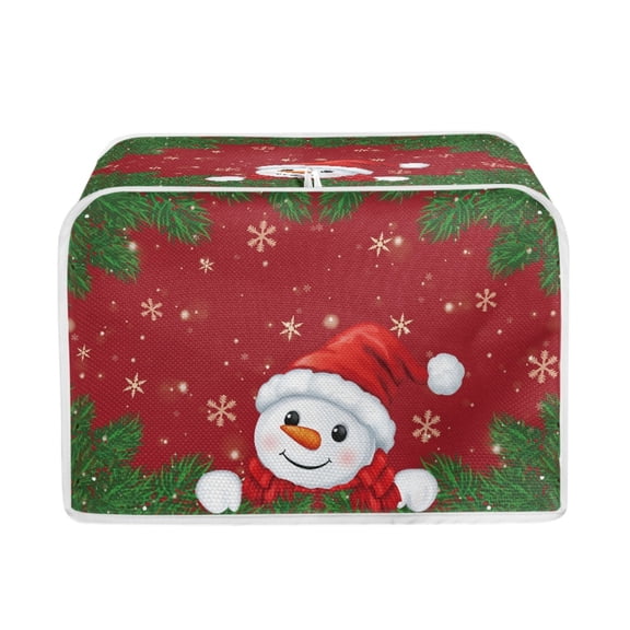 ZUXONGSY Christmas Snowflakes Snowman Toast Cover 2 Slice Microwave Toaster Oven Cover Wide Slot Quilted Toaster Appliance Dust-Proof Cover Lightweight Kitchen Accessories
