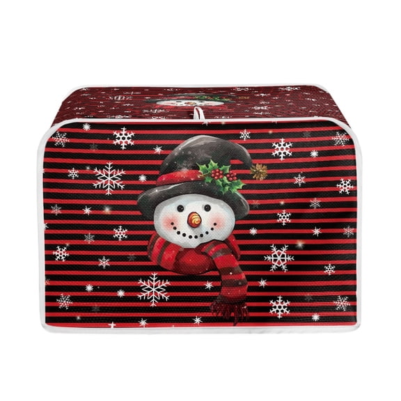 ZUXONGSY Christmas Snowman Stripes Toast Cover 2 Slice Toaster Bread Maker Cover Wide Slot Quilted Two Slice Toaster Appliance Dust-Proof Cover Anti-Sputtering Xmas Decor