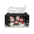 thumbnail image 1 of ZUXONGSY Christmas Snowman Tissue Box Cover Modern PU Leather Tissue Holder with Snap Button Stylish Tissue Box Cover Decorative Tissue Box Cover Xmas Bathroom Decorative Accessories, 1 of 7