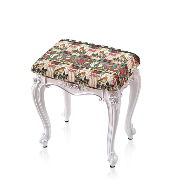 ZUXONGSY Christmas Socks Stool Covers Rectangle 2 PCS Bar Stool Cushion Slipcovers with Elastic Bands Easy to Install And Clean Counter Height Bar Stool Chair Covers Xmas Decor