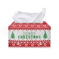 thumbnail image 1 of ZUXONGSY Christmas Tree Tissue Box Cover PU Leather Rectangular Tissue Box Holder with Buttons Customized Printed Tissue Cover Texture Leather Tissue Box Cover for Christmas Decor, 1 of 7