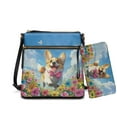 thumbnail image 1 of ZUXONGSY Corgi Floral Print Stylish Women's Crossbody Hobo Purse & Wallet Set, PU Leather Satchel with Adjustable Strap, Waterproof & Lightweight for Daily Use, 1 of 5
