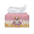 thumbnail image 1 of ZUXONGSY Corgi Waffle Cream Tissue Box Cover Modern PU Leather Tissue Box Holder with Snap Button Stylish Tissue Box Cover Rectangular Tissue Box Home Accessories Decoration, 1 of 7