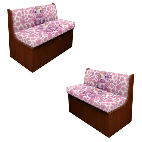 ZUXONGSY Cow Pink Pattern 4 Pcs RV Dinette Cushion Covers Replacement RV Dinette Booth Seats Cover Elastic Sofa Chair Cover Furniture Protector for RV Camper Car Bench