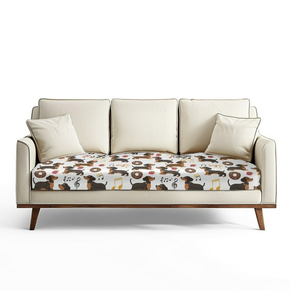 ZUXONGSY Dachshund Couch Cushion Covers Large Separate Sofa Seat Cushion Cover Contemporary Furniture Protector Wear-Resistant Armhair Cushion Slipcover Gifts for Kids Girls