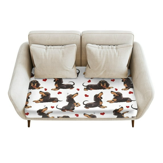 ZUXONGSY Dachshund Couch Cushion Covers Separate Sofa Seat Cushion Cover Couch Cushion Dust Cover 2 Seater Loveseat Cushion Cover Individual Sofa Cushion Cover for Dogs Cats and Children