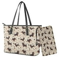 thumbnail image 1 of ZUXONGSY Dachshund Dog Print Wallet and Purse Set Floral Print Top Handle Handbag with Wristlet Wallet Set Waterproof Tote Bag Hobo Handbag for Women, 1 of 4