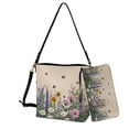thumbnail image 1 of ZUXONGSY Daisy Flower Butterfly Print Large Crossbody Handbag with Leather Wallet for Women, Waterproof Bucket Bag Tote Purse Set for Shopping Working, 1 of 4