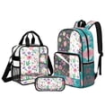 thumbnail image 1 of ZUXONGSY Daisy Print Large 17" Clear Backpack for Boys Girls Teens Kids – See Through Bookbag Set with Lunch Box and Pencil Pouch, 3Pcs Transparent Backpack Back to School Gifts, 1 of 5