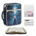 thumbnail image 1 of ZUXONGSY Deer Cross Forest Moon Print Large Quilted Bible Case for Women with Handles, Durable Carrying Bag for Bible Study Supplies, Perfect Christian Gift Idea, 1 of 8