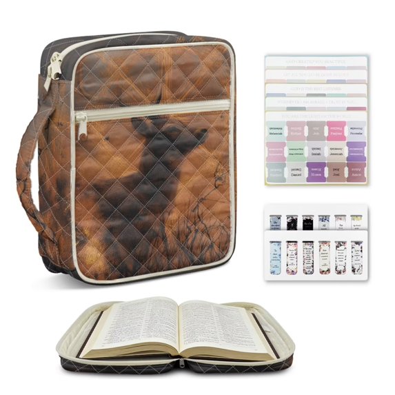 ZUXONGSY Deer Forest Cross Print Bible Cover for Women Quilted Bible Carrying Case Stylish ChuZU Bag with Tabs & Pen Slots Christian Gift for ChuZU, Essentials