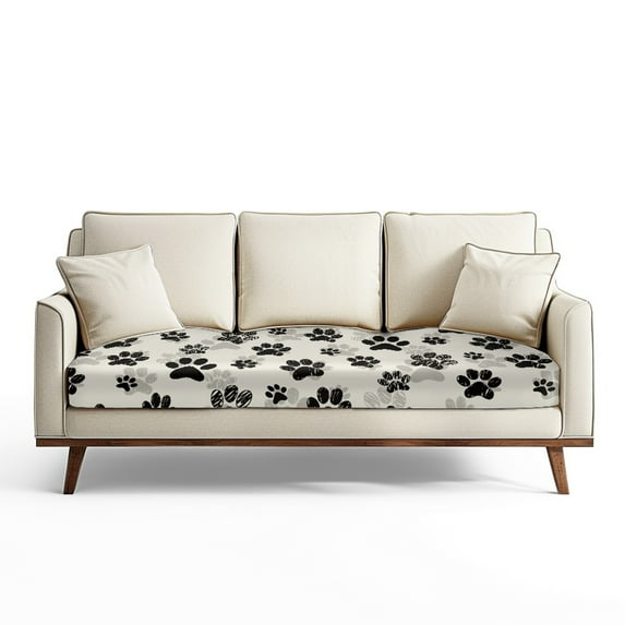 ZUXONGSY Dog Paw Couch Cushion Covers Sofa Seat Cushion Slipcovers Spandex Couch Seat Cushion Slipcover Wear-Resistant Sofa Seat Cushion Cover for Dogs Cats and Children 75x27.5x9 in