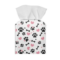 ZUXONGSY Dog Paw Square Tissue Box Covers PU Leather Household Tissue Holder Decorative Tissue Box Cover Wear Resistant Leather Tissue Box Cover for Table, Dresser, Countertop