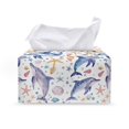 thumbnail image 1 of ZUXONGSY Dolphin Starfish Tissue Box Covers PU Leather Rectangular Tissue Box with Buckle Modern Decorative Tissue Box Organizer Easy to Install Tissue Box for Home Bathroom Car, 1 of 7