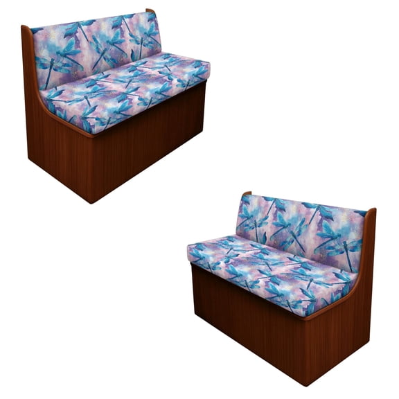 ZUXONGSY Dragonfly Pattern 4 Pcs RV Dinette Cushion Covers Replacement RV Dinette Booth Seats Cover Elastic Sofa Chair Cover Furniture Protector for RV Camper Car Bench