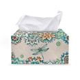 thumbnail image 1 of ZUXONGSY Dragonfly Tissue Box Cover Boho Mandala PU Leather Household Tissue Holder with Buckle Texture Leather Tissue Box Cover Decorative Tissue Organizer Bathroom Decor, 1 of 7