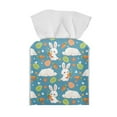 thumbnail image 1 of ZUXONGSY Easter Rabbit Square Tissue Box Cover 2 Pack PU Leather Tissue Cube Box Cover Waterproof Tissue Cover Easy to Install Leather Tissue Box Cover Easter Home Decoration, 1 of 7