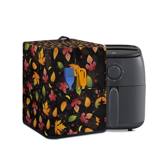 ZUXONGSY Fall Maple Leaf Air Fryer Cover Electric Rice Cooker Dust Cover with Pockets And Handle Fashion Kitchen Appliance Dust Covers Anti-Fingerprint for Women Wife Gifts