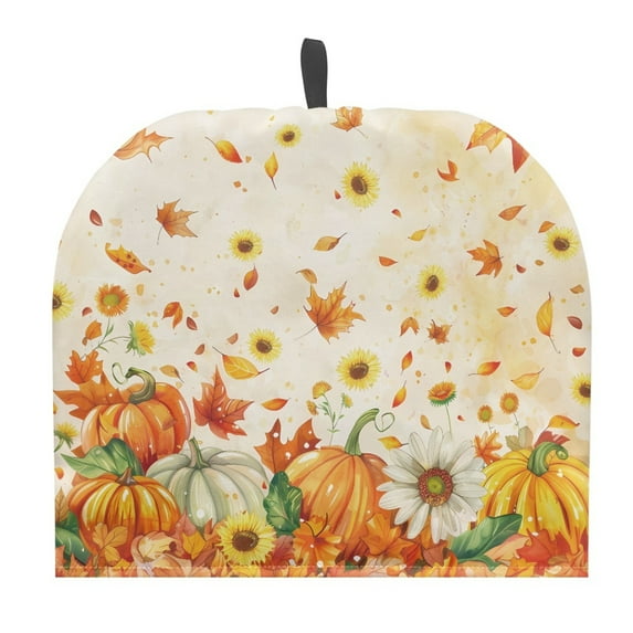 ZUXONGSY Fall Maple Leaf Tea Kettle Cover Teapot Protective with Hanging Loop Decorative Teapot Cover Kettle Dust Cover Keep Tidy and Clean Thanksgiving Fall Decor