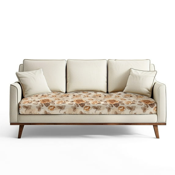 ZUXONGSY Floral Couch Cushion Covers Separate Sofa Seat Cushion Cover Spandex Couch Seat Cushion Slipcover Easy to Install Furniture Protection Cover 3 Seater Sofa Cushion Cover