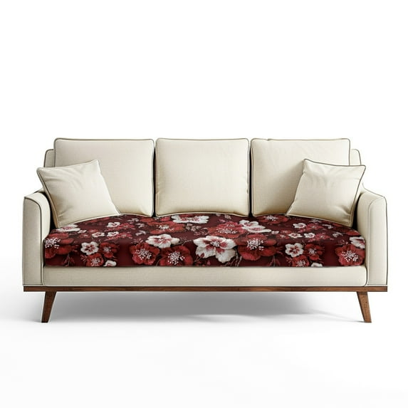 ZUXONGSY Floral Couch Cushion Covers Sofa Cushion Protector Covers Outdoor Patio Couch Cushion Protector Cover Elastic Separate Sofa Slipcover for Women Gifts for Women Friends Size L