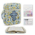thumbnail image 1 of ZUXONGSY Floral Cross Print Quilted Bible Cover for Women Girls Large Bible Carrying Case with Handles Durable Christian Study Supplies Gifts, 1 of 7
