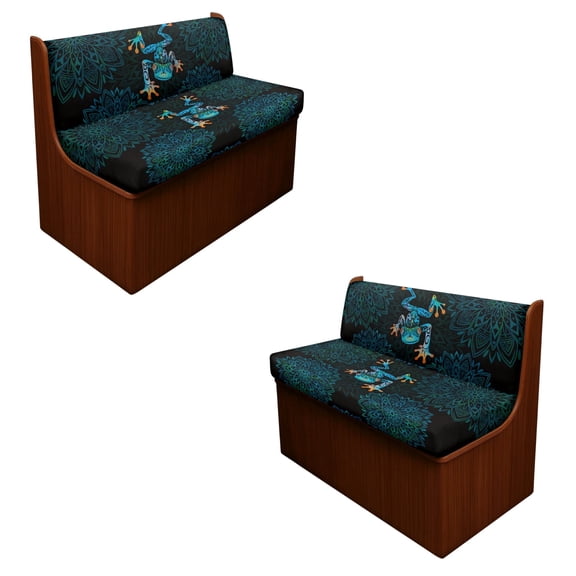ZUXONGSY Frog Boho Mandala Print RV Dinette Cushion Covers 4 Pieces Scratch-resistant Camper Seat Covers Set Dinette Booth Elastic RV Couch Cover Loveseat Sofa Chair Cover