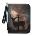 thumbnail image 1 of ZUXONGSY Galaxy Elk Cross Print PU Leather Bible Cover Case for Women Men Lightweight Bible Book Carrying Case Durable Bible Cover Bag with Detachable Wristlet Strap Journal Case, XL, 1 of 7