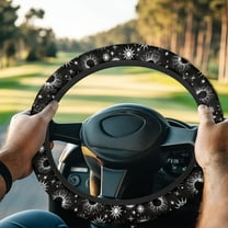 ZUXONGSY Galaxy Golf Cart Steering Wheel Cover Sun Moon Universal Steering Wheel Cover Sweat-Absorbent Auto Accessories Stretchable Club Car Steering Wheel Cover Club Car Golf Cart Decorations