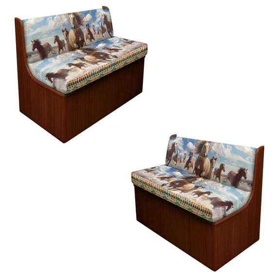 ZUXONGSY Geometric Horse Pattern 4 pcs RV Dinette Cushion Covers Elastic Camper Seat Covers Dinette Booth Comfortable Furniture Protector for RV Camper Car Bench