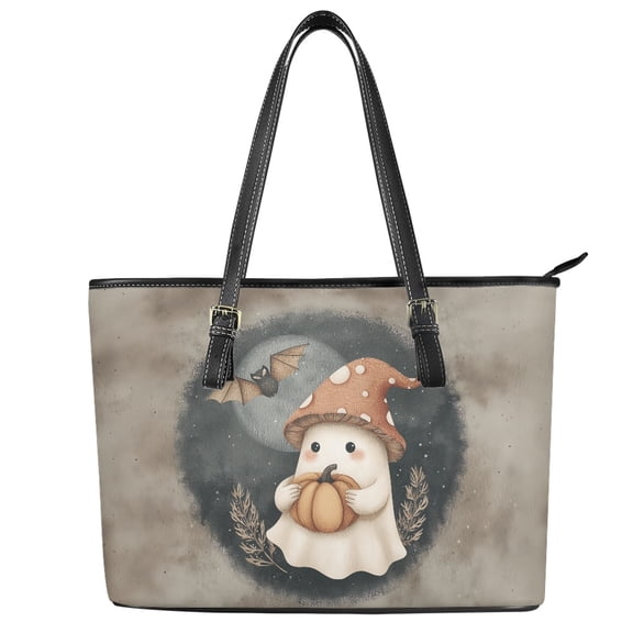 ZUXONGSY Ghost Pumpkin Bat Print Handbag for Women Multifunctional Travel Purse Fashion Top Handle Satchel with Zippered for Dating Shopping